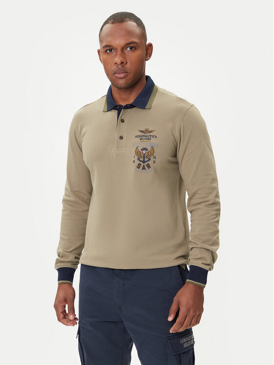 

Поло regular fit 252PO1896UP00173 Aeronautica Militare, хаки