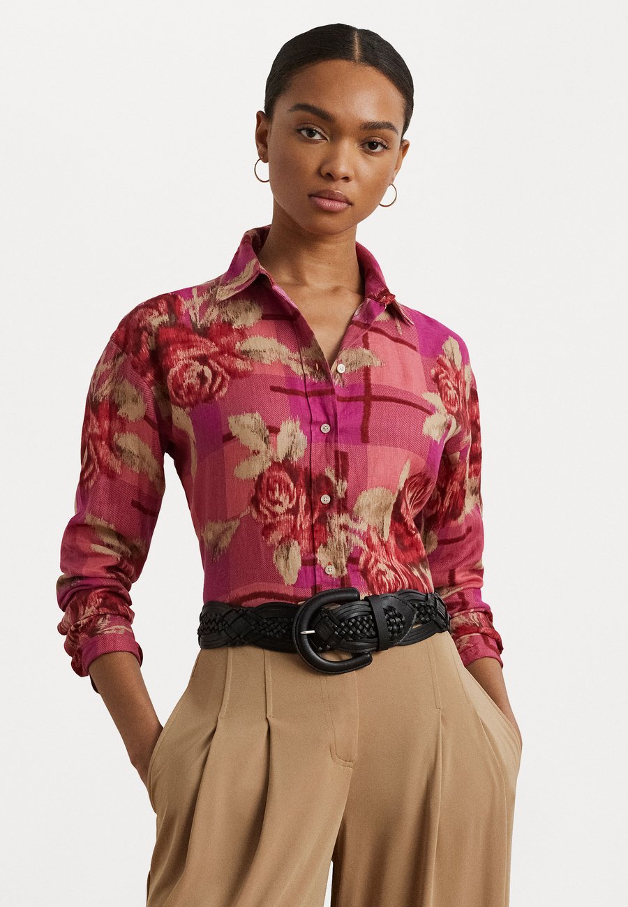 

Блуза Lauren Ralph Lauren Relaxed Fit Floral Linen Shirt, Red/Pink/Red