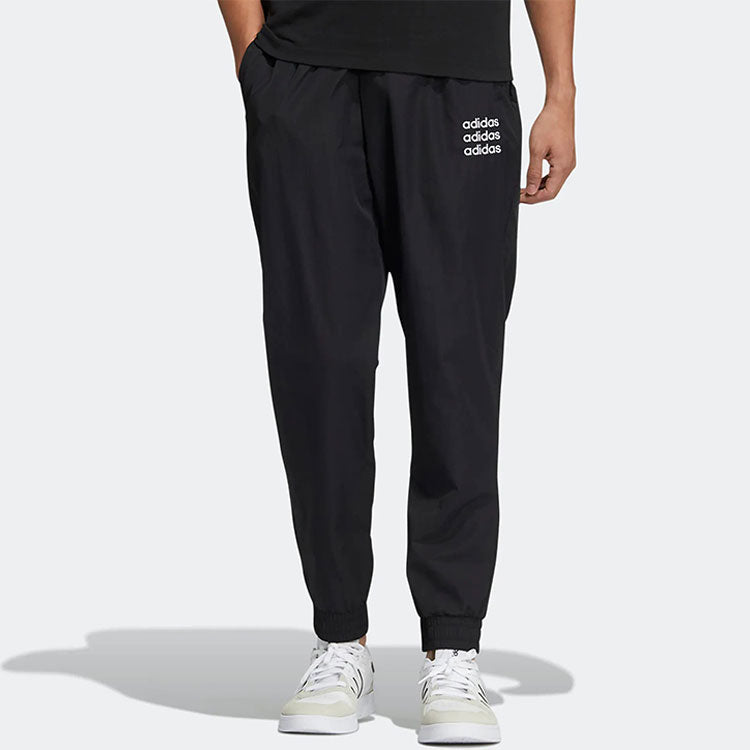 Повседневные брюки Men's adidas neo Logo Printing Solid Color Casual Long Pants/Trousers Black HD4705 — фото 2