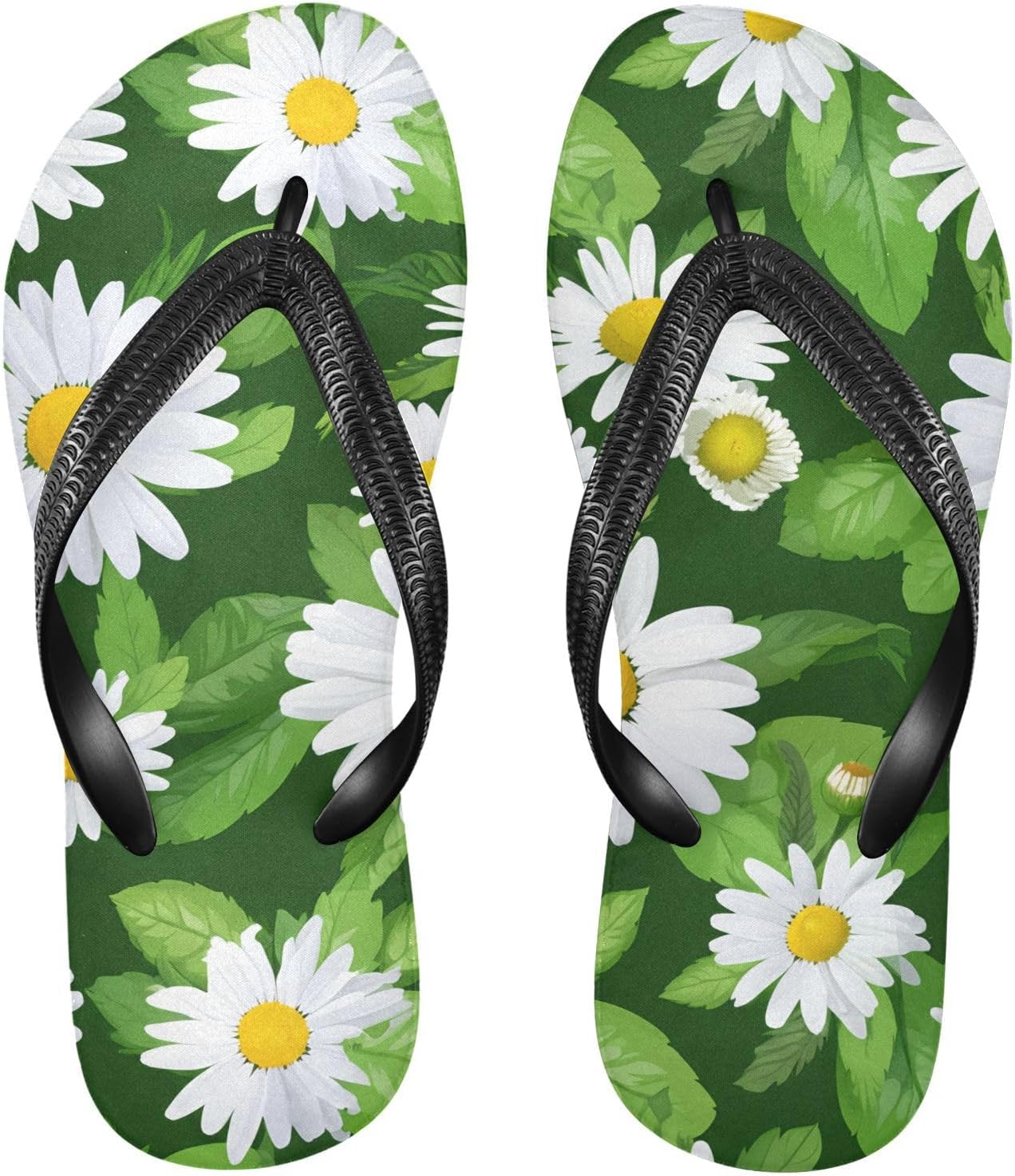 

Летние шлепанцы с цветочным и зеленым принтом, пляжные резиновые сандалии с антиподскользящей подошвой для женщин и мужчин Sinestour