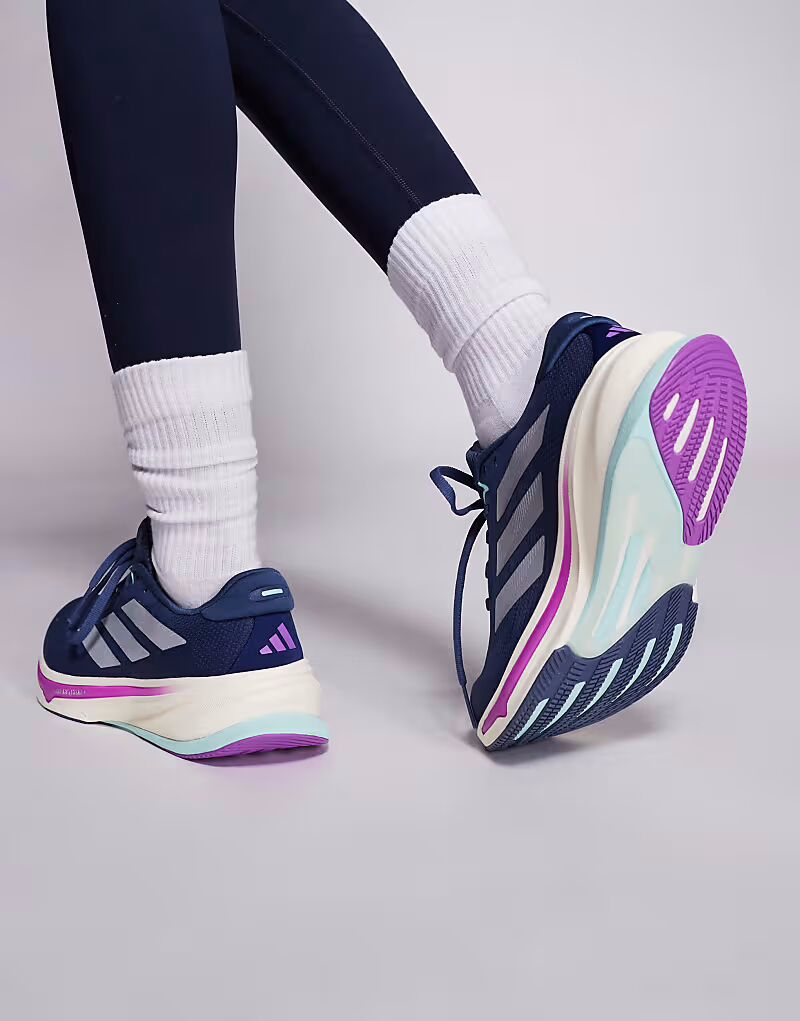 Кроссовки Adidas Running Supernova Rise 2 темно-синего и фиолетового цветов Adidas Performance — фото 3