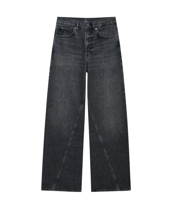 

Черные джинсы с выцветшими вставками Anine Bing, черный