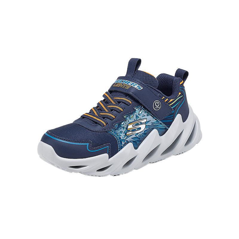 

Skechers Kids Дышащие, нескользящие и износостойкие, низкие детские кроссовки для повседневной носки, темно-синие, оранжевые, детские