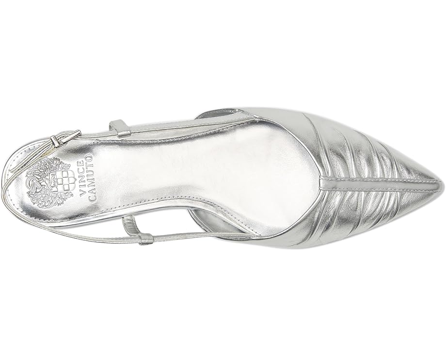 Балетки Vince Camuto Agnes Bunched Toe Slingback Flat Mules, цвет Lux Silver — фото 2