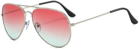 

Солнцезащитные очки с двойной перемычкой, женские и мужские, в оправе из сплава, с градиентными линзами, солнцезащитные очки для женщин и мужчин MTZJH, Silver Pink Green