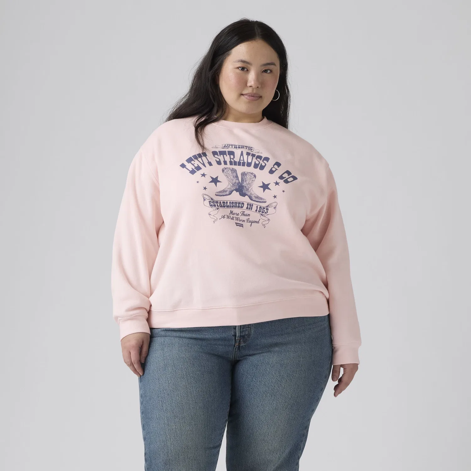 Толстовка с графическим логотипом на каждый день (большие размеры) Levi's, Pink — фото 3