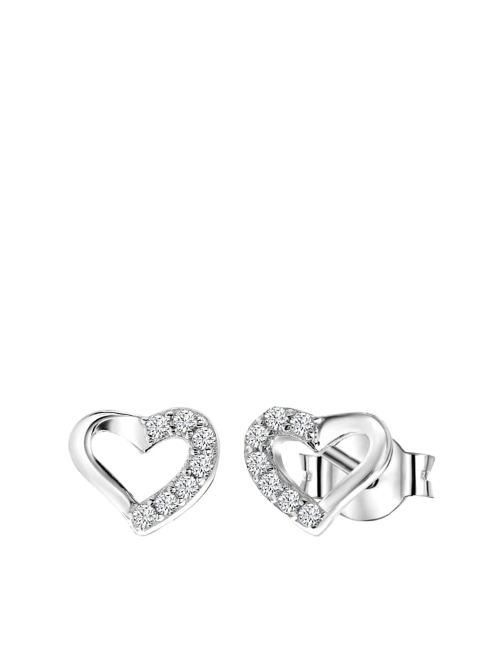 

Lucardi Серьги в форме сердца из серебра 925 пробы