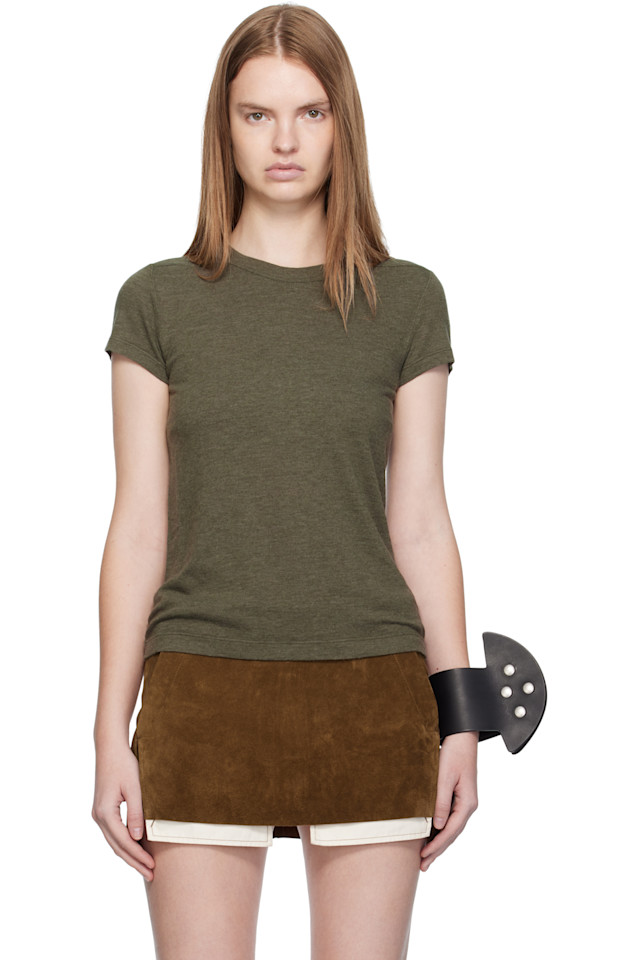 

Rick Owens Укороченная футболка цвета хаки Concordian