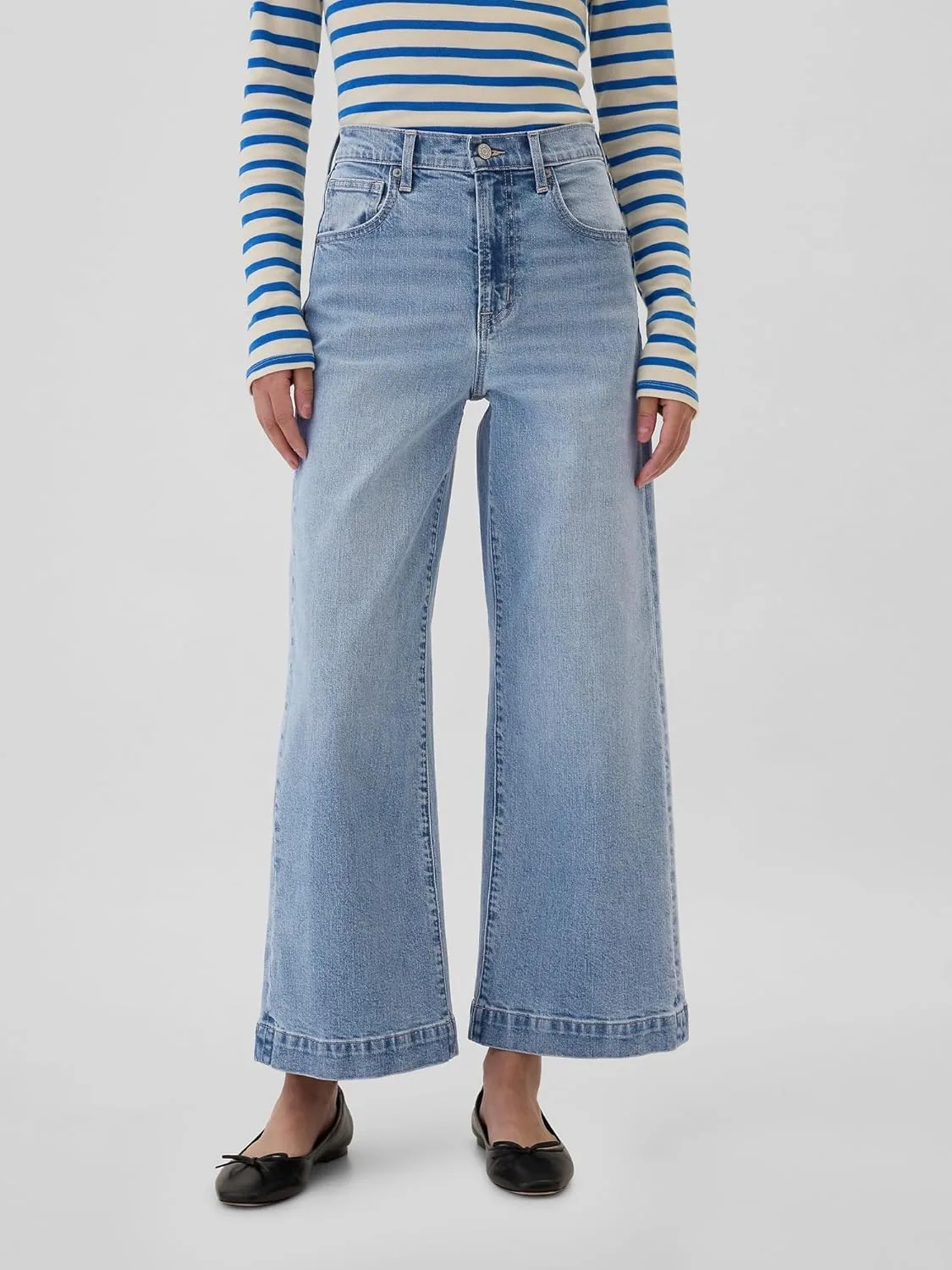 Gap Women's High Rise Wide Leg Cropped Jeans — фото 2