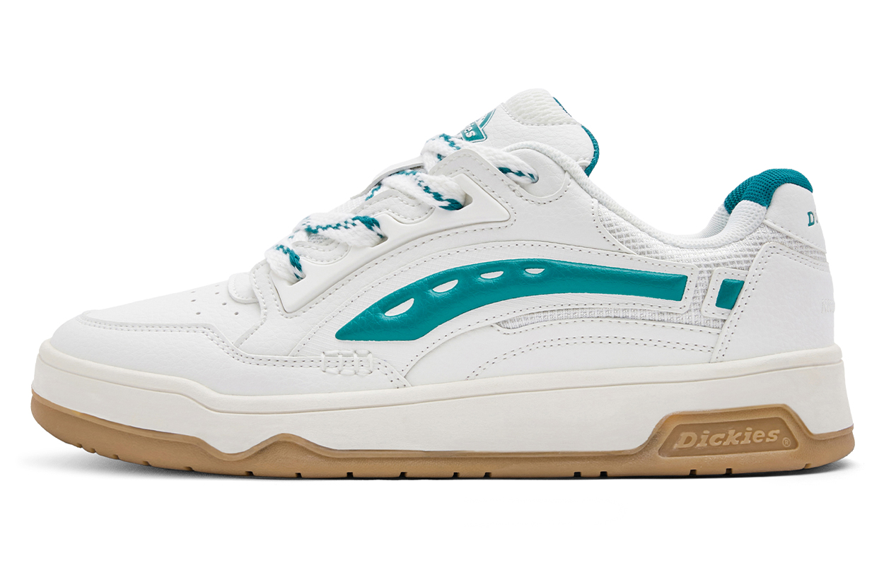 

Dickies Модные и крутые скейтерские кеды винтажного дизайна с защитой от истирания мужские бело-черные и бело-зеленые, цвет White Green