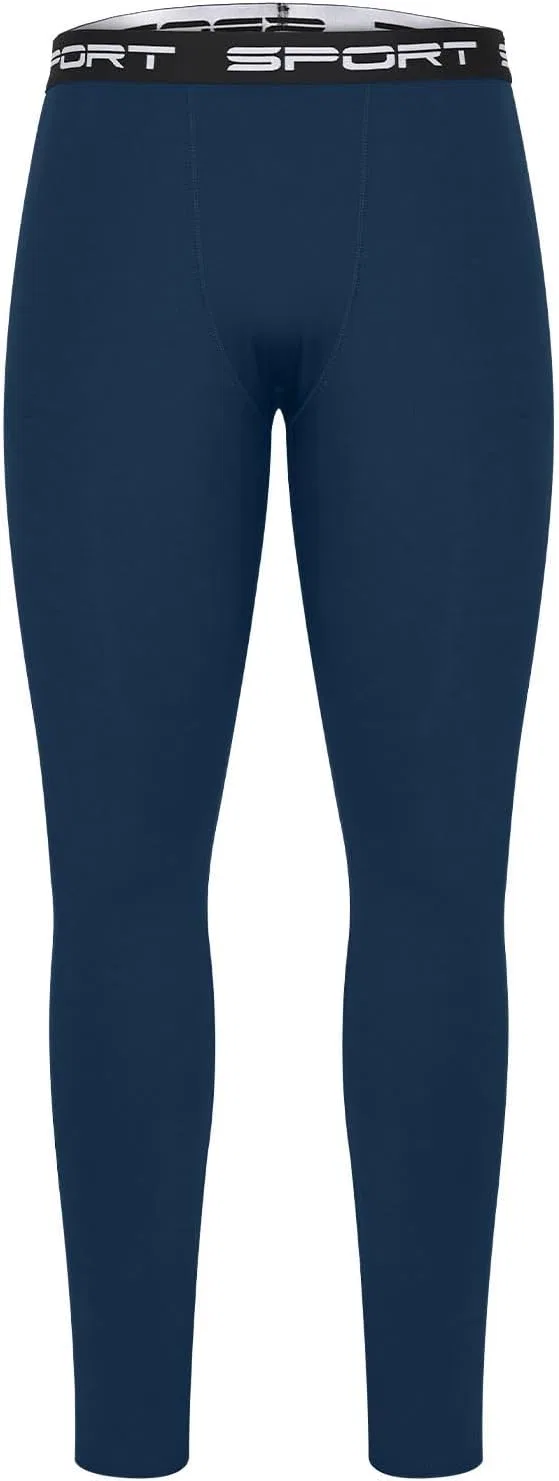 Generic Мужские термоштаны Long Johns, брюки с флисовой подкладкой для холодной погоды и активного отдыха, Navy — фото 4