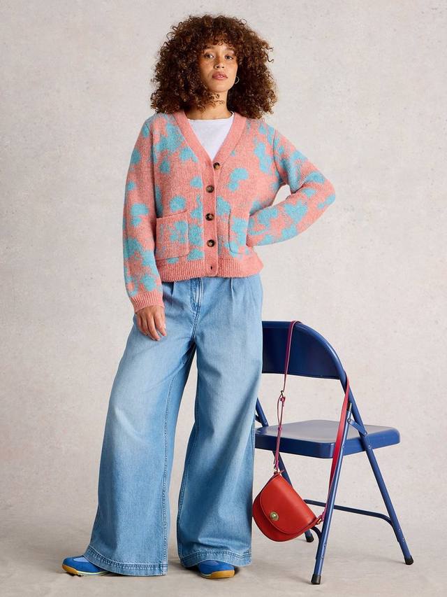 

Кардиган Jenny с абстрактным цветочным принтом White Stuff, Coral/Turquoise
