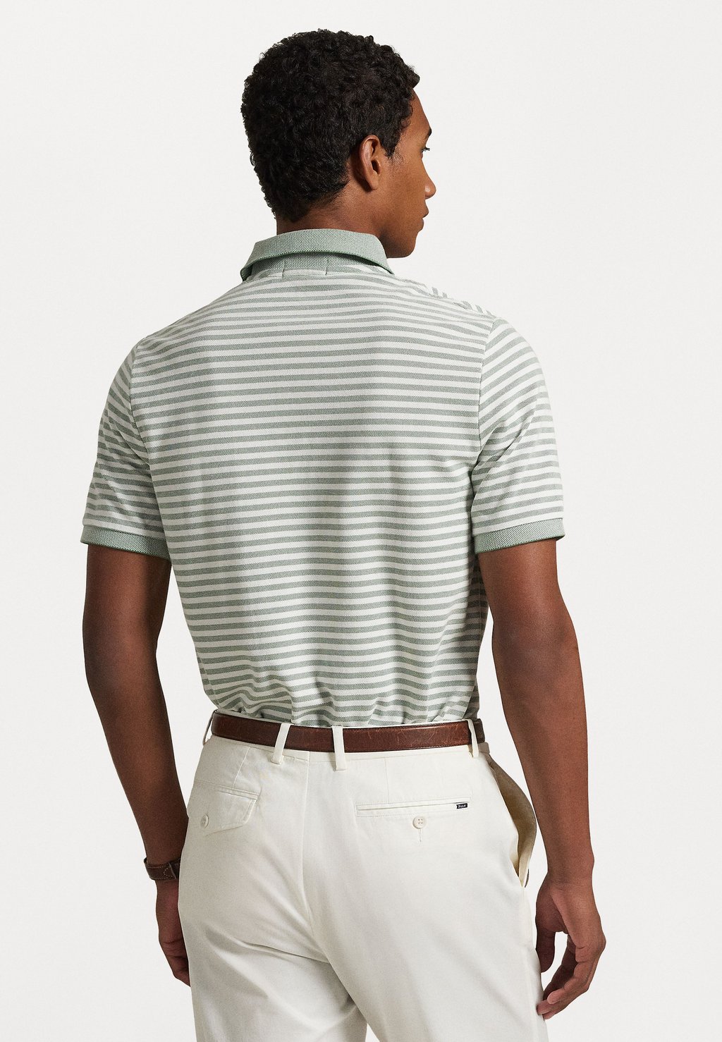 

Рубашка поло Custom Slim Fit Striped Mesh Polo Shirt Polo Ralph Lauren, зеленый