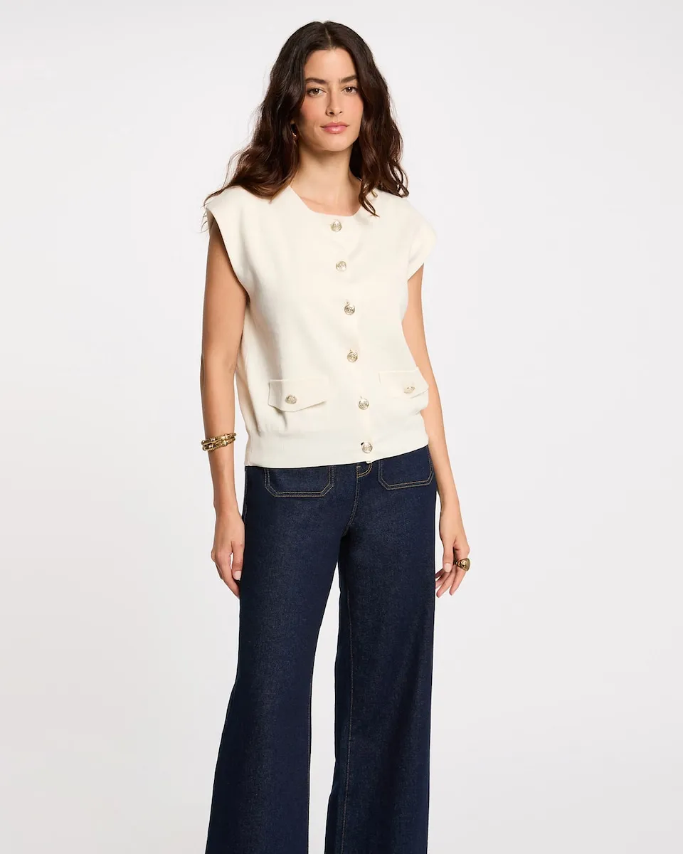 

Женский кардиган без рукавов Morgan, белый