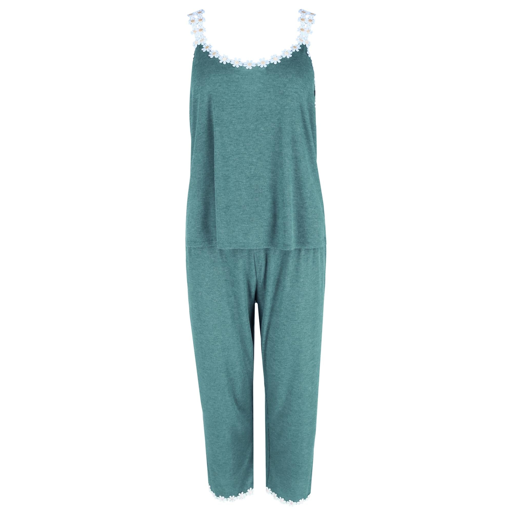 

Женский комплект из майки и пижамы-капри PJ Couture, зеленый