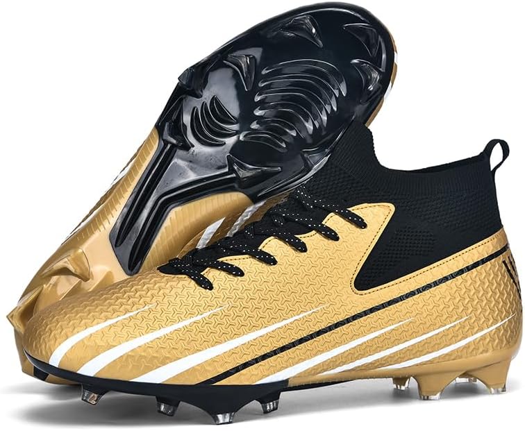 

Футбольные бутсы для мужчин и женщин, высокие, унисекс, взрослые, для бейсбола и тренировок на улице, профессиональные футбольные бутсы для игры на траве Kiusmety, золотой