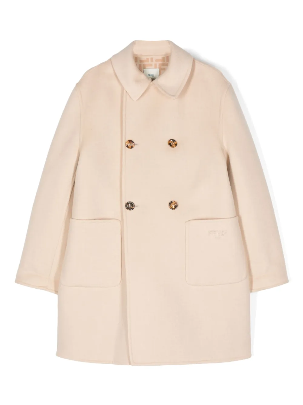 

Бушлат с вышитым логотипом FENDI KIDS, нейтральный