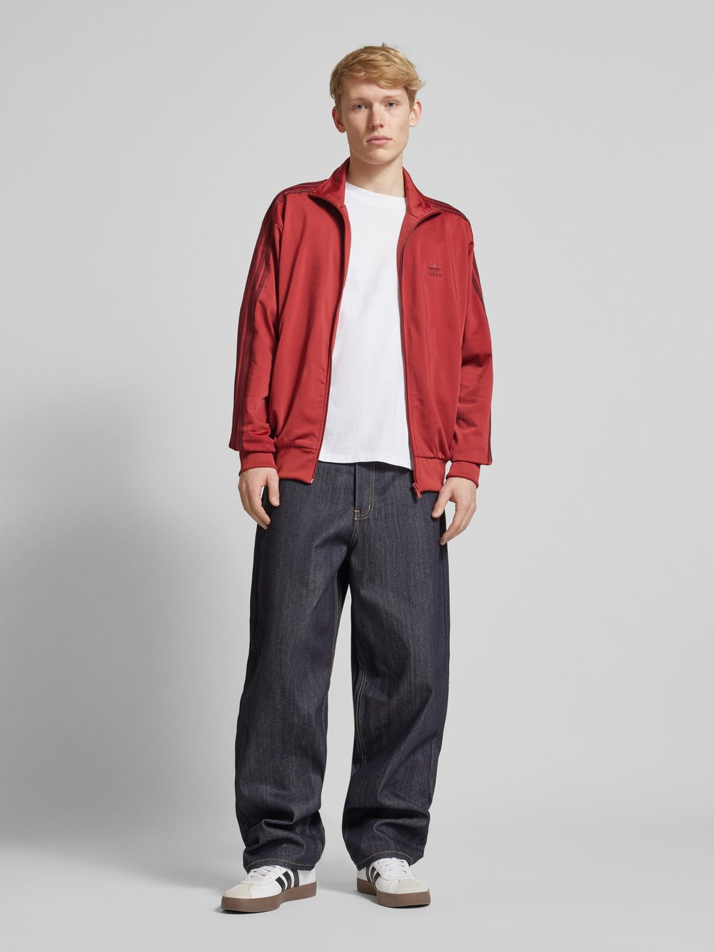 

Толстовка с воротником-стойкой adidas Originals, темно-красный
