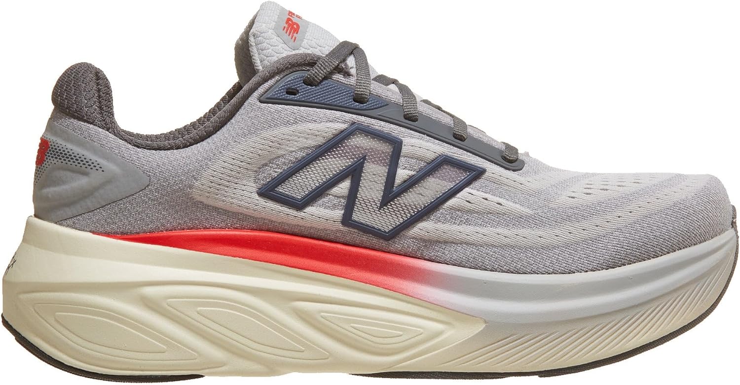 Мужские кроссовки New Balance Fresh Foam X More v6 Grey Matter/True Red/Castlerock, размер 9, широкая модель, красный/серый — фото 3