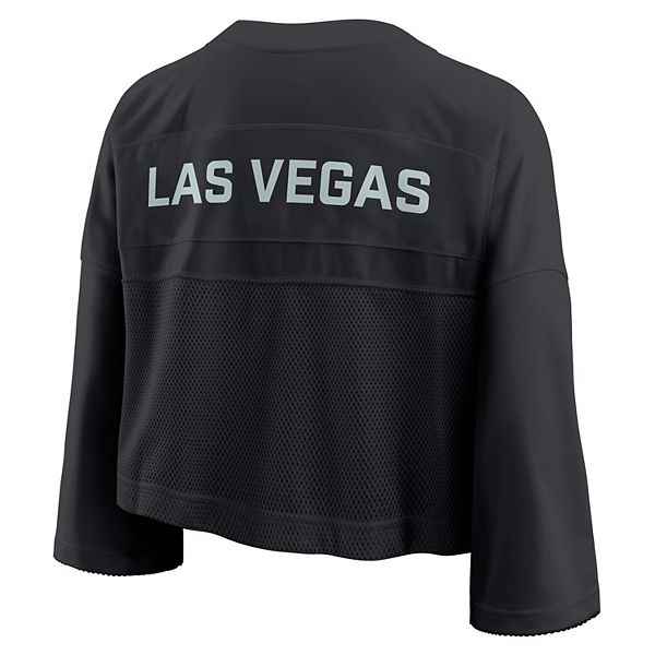 Женская черная футболка Las Vegas Raiders Primetime с укороченным кроем и сетчатыми вставками Dri-FIT Nike — фото 3
