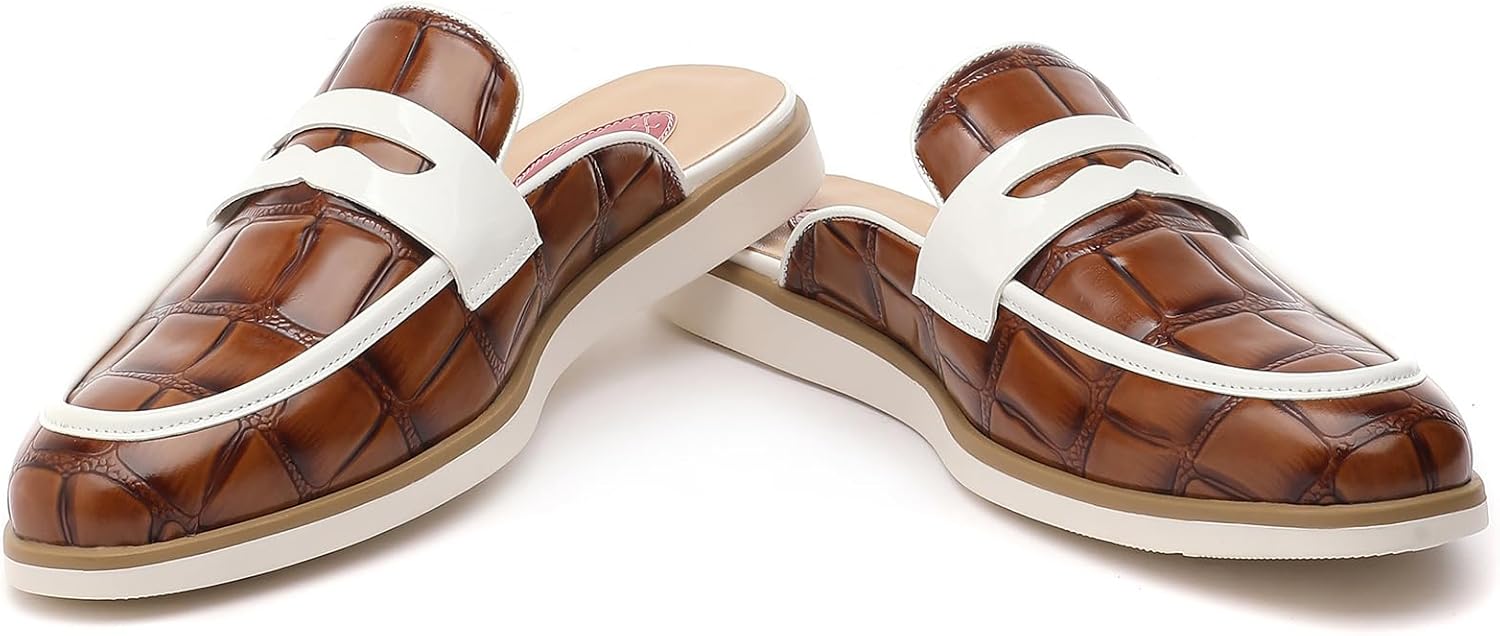 

Мужские повседневные слипоны-мюли, мужские модные беззадние туфли, удобные легкие прогулочные лоферы с монеткой Xqwfh, коричневый