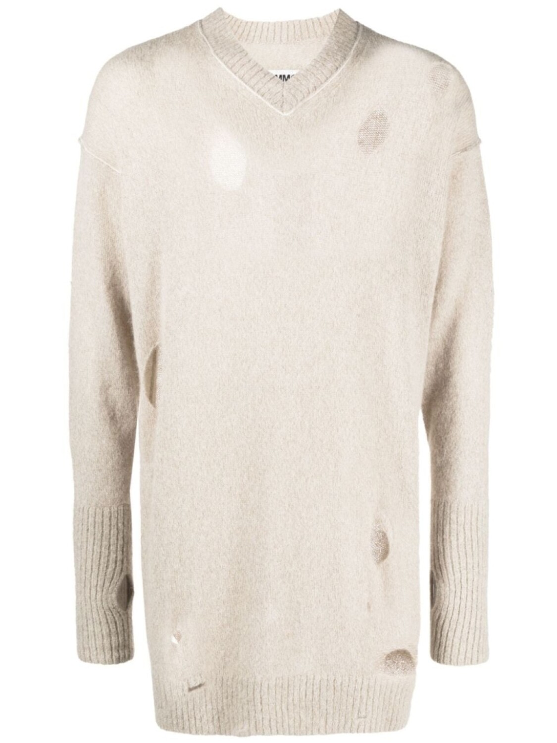 

MM6 Maison Margiela джемпер с эффектом потертости, нейтральный цвет