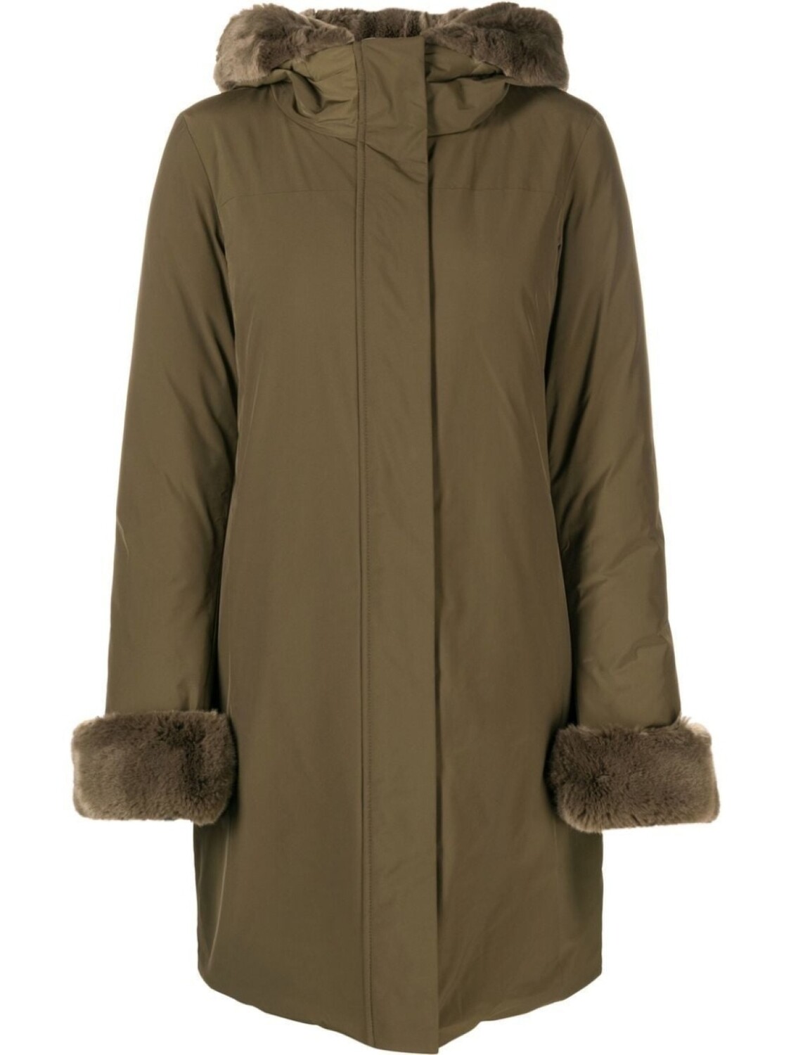 

Woolrich парка с капюшоном и контрастной отделкой, зеленый