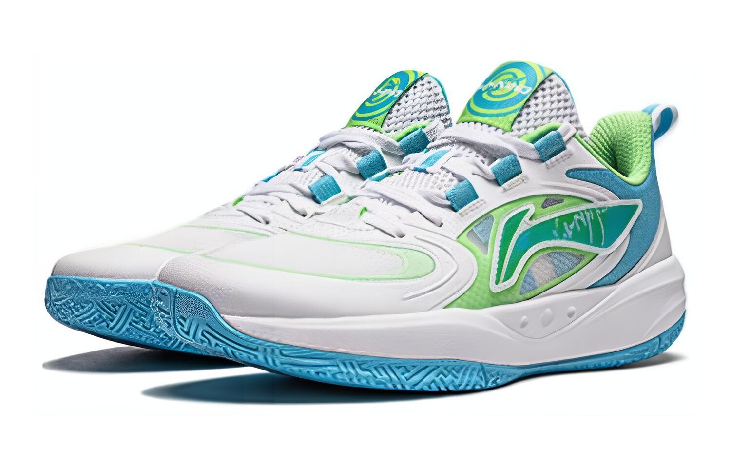 Детские баскетбольные кроссовки GS Low-top белые/синие Lining Young, белый/синий — фото 3