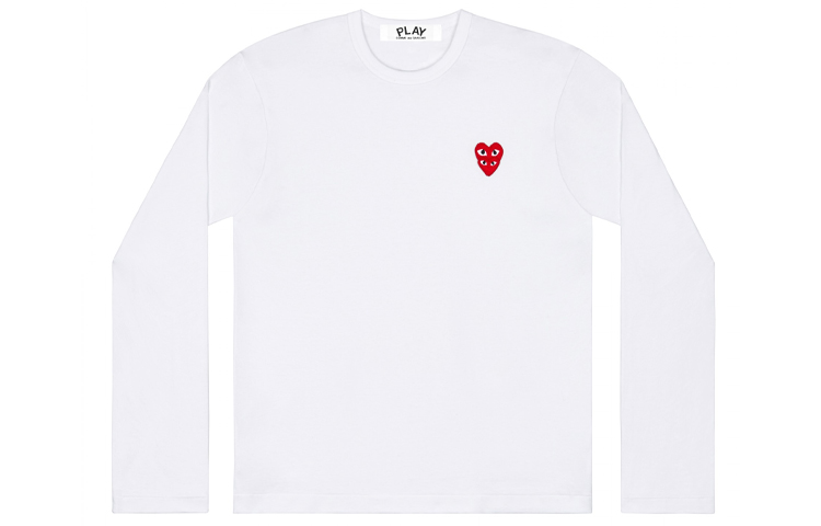

Comme Des Garçons Play Футболка с длинным рукавом и двойным сердцем CDG Play, белая