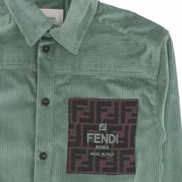 FENDI SS25 Badge Shirt весна-осень Kids' Green — фото 4