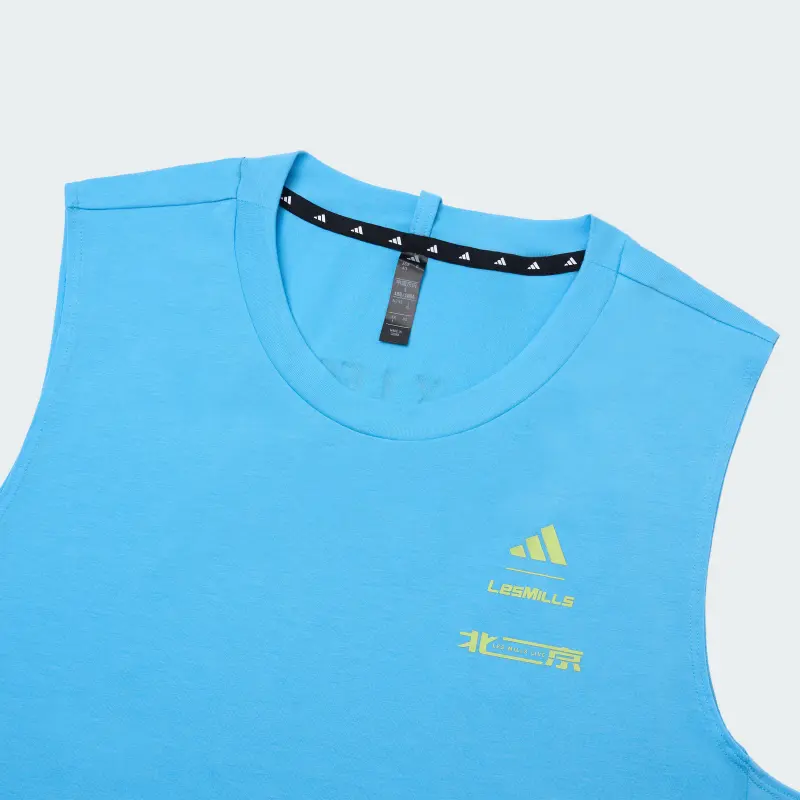 X LAIMEI,LIANMINGKUAN SS25 Майка мужская светлый волшебный Adidas, голубой — фото 4