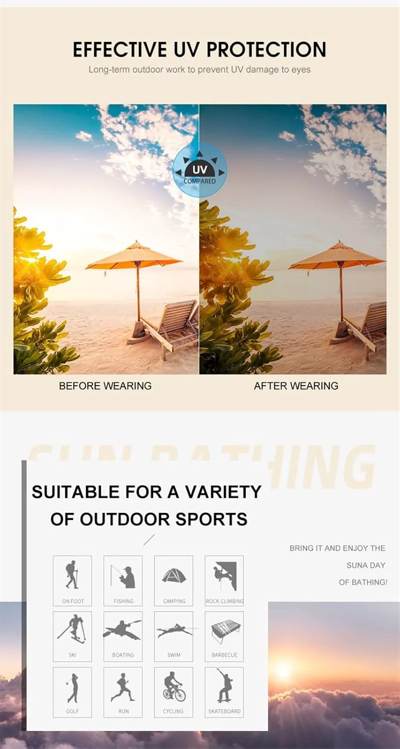 

Модные солнцезащитные очки в квадратной оправе для мужчин и женщин, идеально подходят для отдыха на природе и пляже (Цвет: E, Размер: 1) MTZJH, One Color