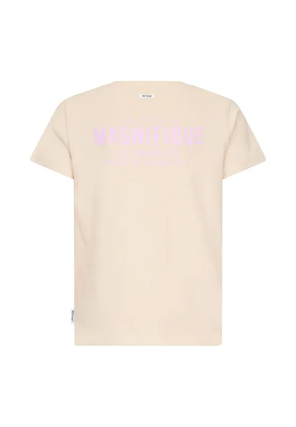 Футболка Annecy print t-shirt Retour Jeans, латте — фото 2