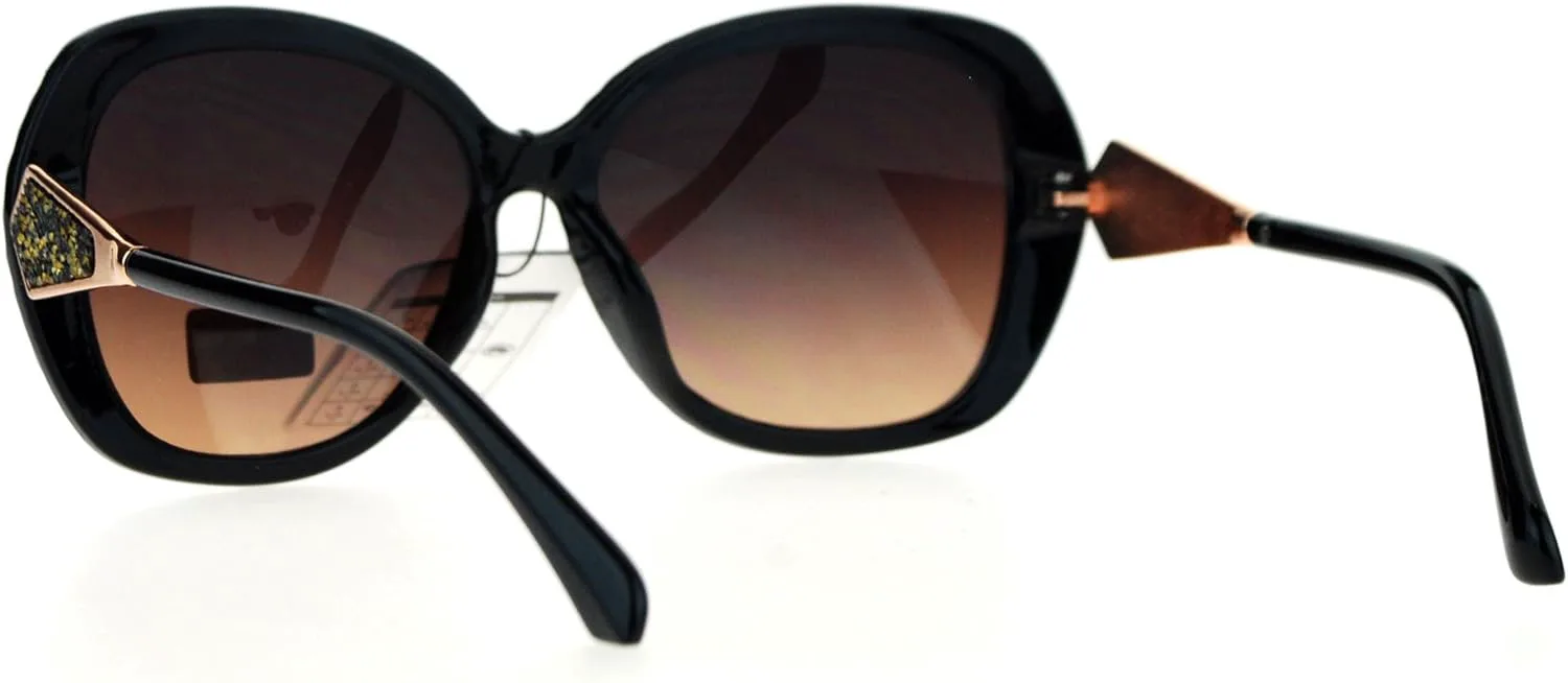 

Женские солнцезащитные очки JuicyOrange с текстурированным узором, квадратной оправой и декором, имитирующим друзу, с защитой от УФ-излучения 400, Black (Brown Smoke)