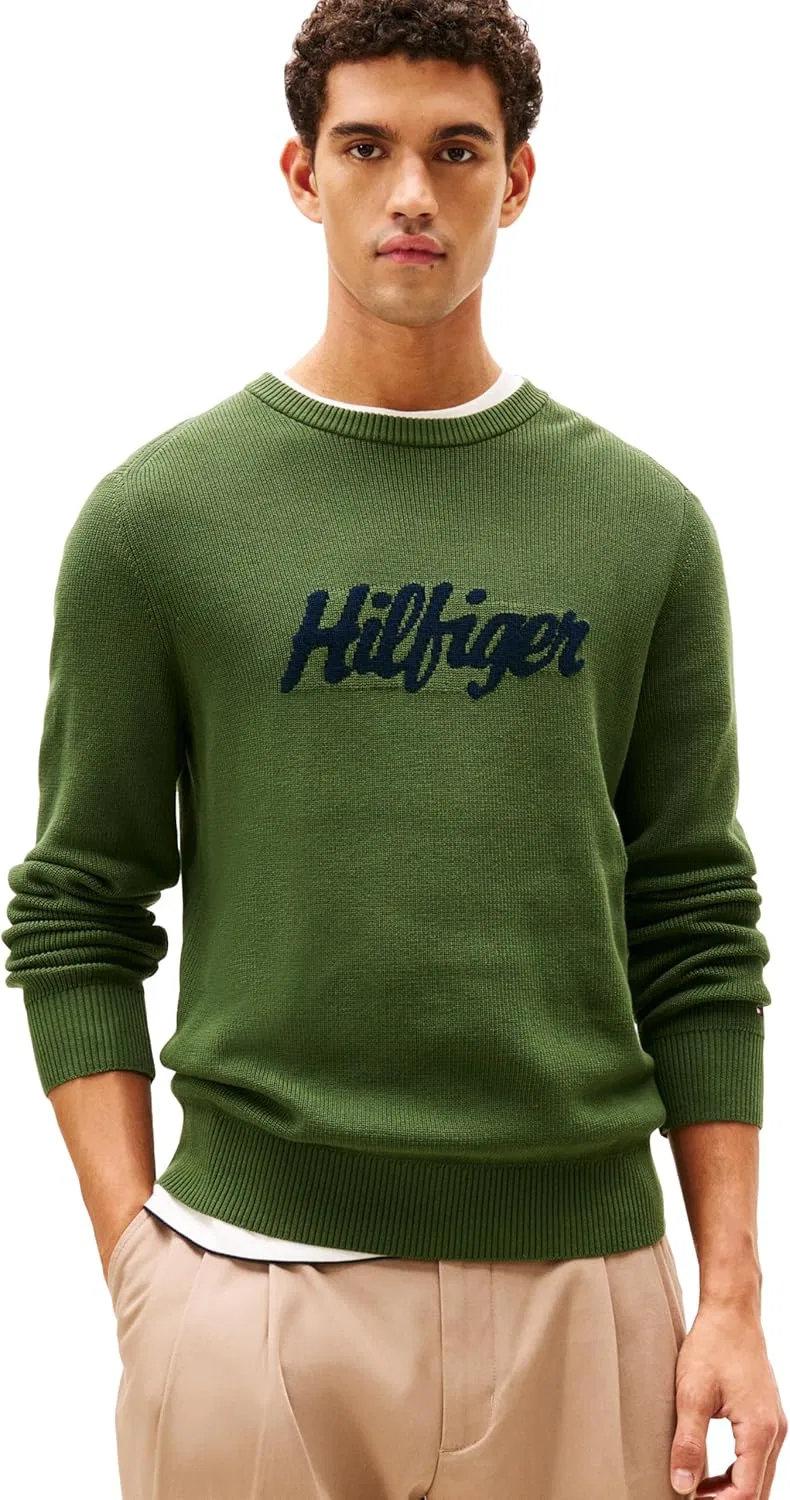 Tommy Hilfiger мужской легкий свитер-пуловер с принтом из хлопка, Mountain Pine