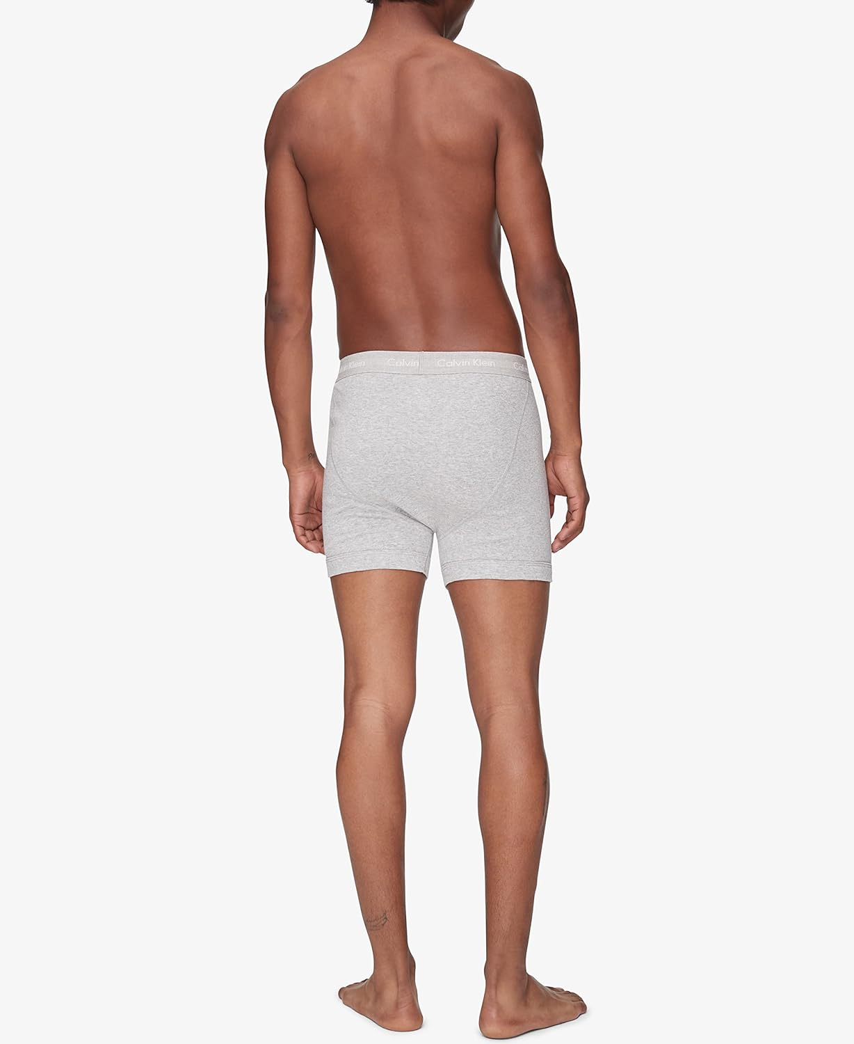 Комплект из 5 мужских трусов-боксеров Calvin Klein Cotton Classics, 2 Black, 2 Heather Grey, 1 White — фото 3