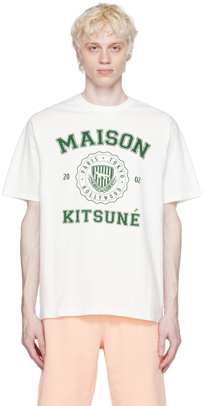 

Белая футболка Hotel Olympia Edition Varsity Maison Kitsune