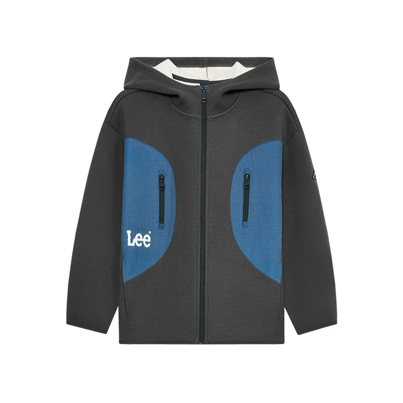 Детская куртка с капюшоном утепленная Lee, серо-голубой (Fleece-Lined) — фото 3
