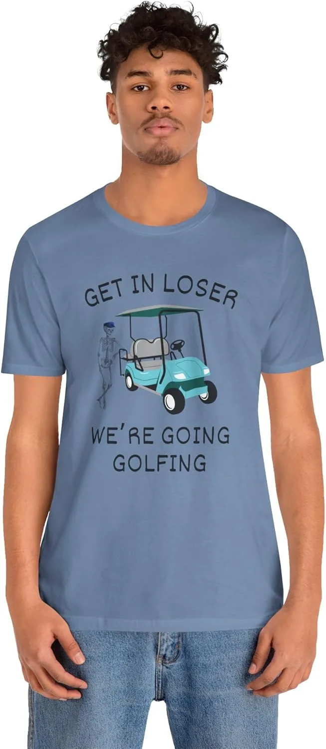 Футболка Get in Loser We’re Going Golfing, смешная майка Bella Canvas для гольфа, подарок для любителей гольфа, мужчин и женщин, ретро-юмор GENERIC, синий — фото 2
