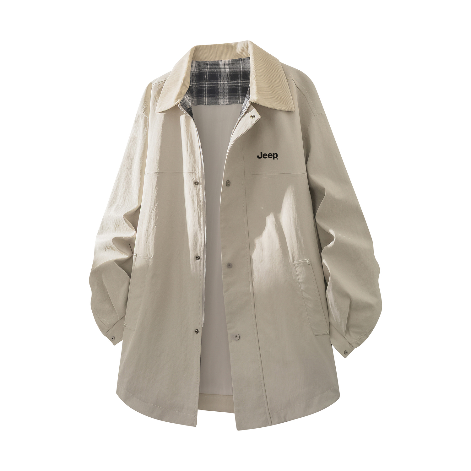 

Тренч Unisex Lapel Moderate Others Jeep, хаки