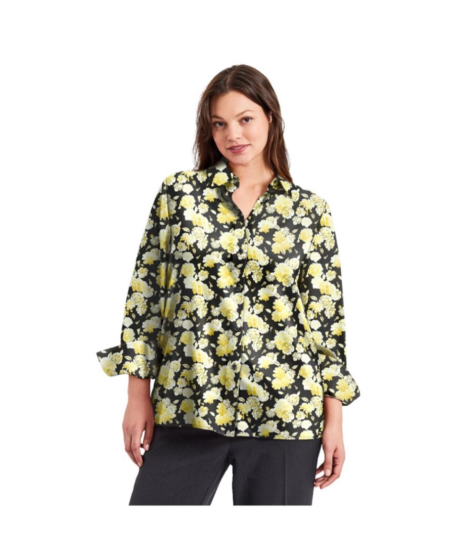 

Женская блузка на пуговицах спереди AVENUE, Yellow bouquet