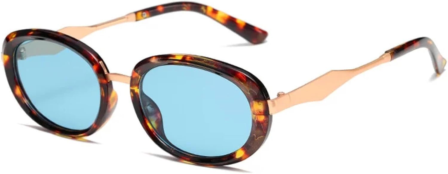 

Солнцезащитные очки с защитой от УФ-излучения UV400 для женщин и мужчин | Овальные градиентные очки в стиле панк с леопардовым принтом | для занятий спортом на открытом воздухе DSVIGF, Leopard Blue