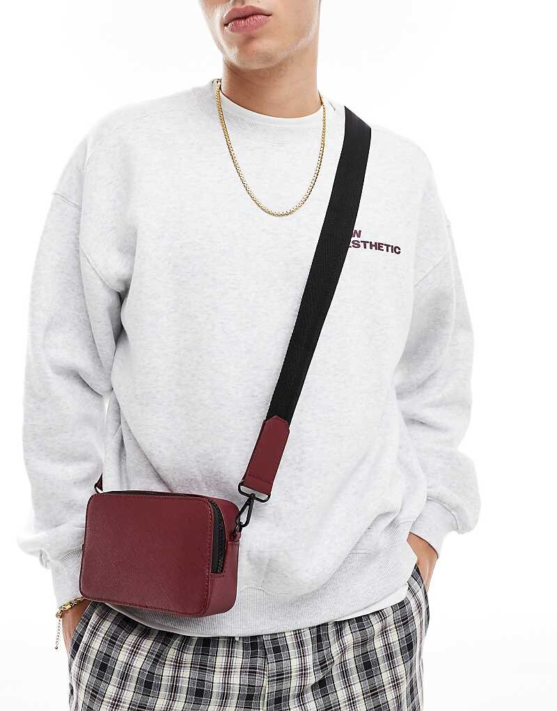 

Бордовая сумка через плечо из искусственной кожи ASOS DESIGN