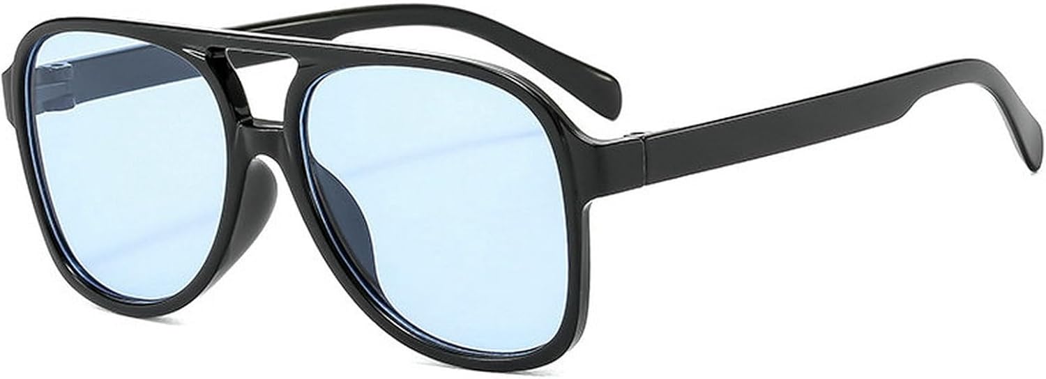 

Солнцезащитные очки COTIA квадратной формы для женщин и мужчин, винтажные, с двойной перемычкой, в стиле «пилот», классические, для активного отдыха и повседневной носки, Black Blue