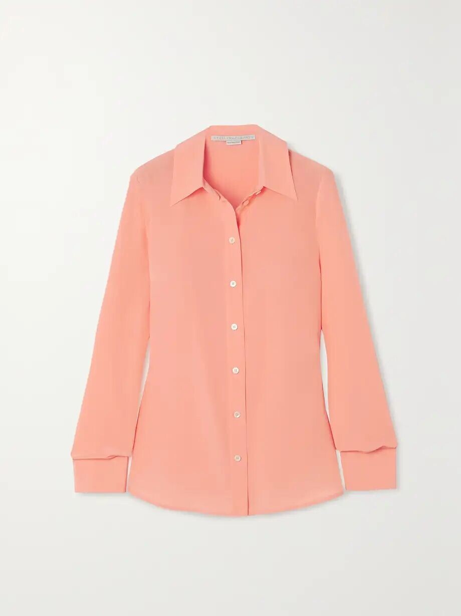 

Рубашка из шелкового крепдешина Stella Mccartney, розовый