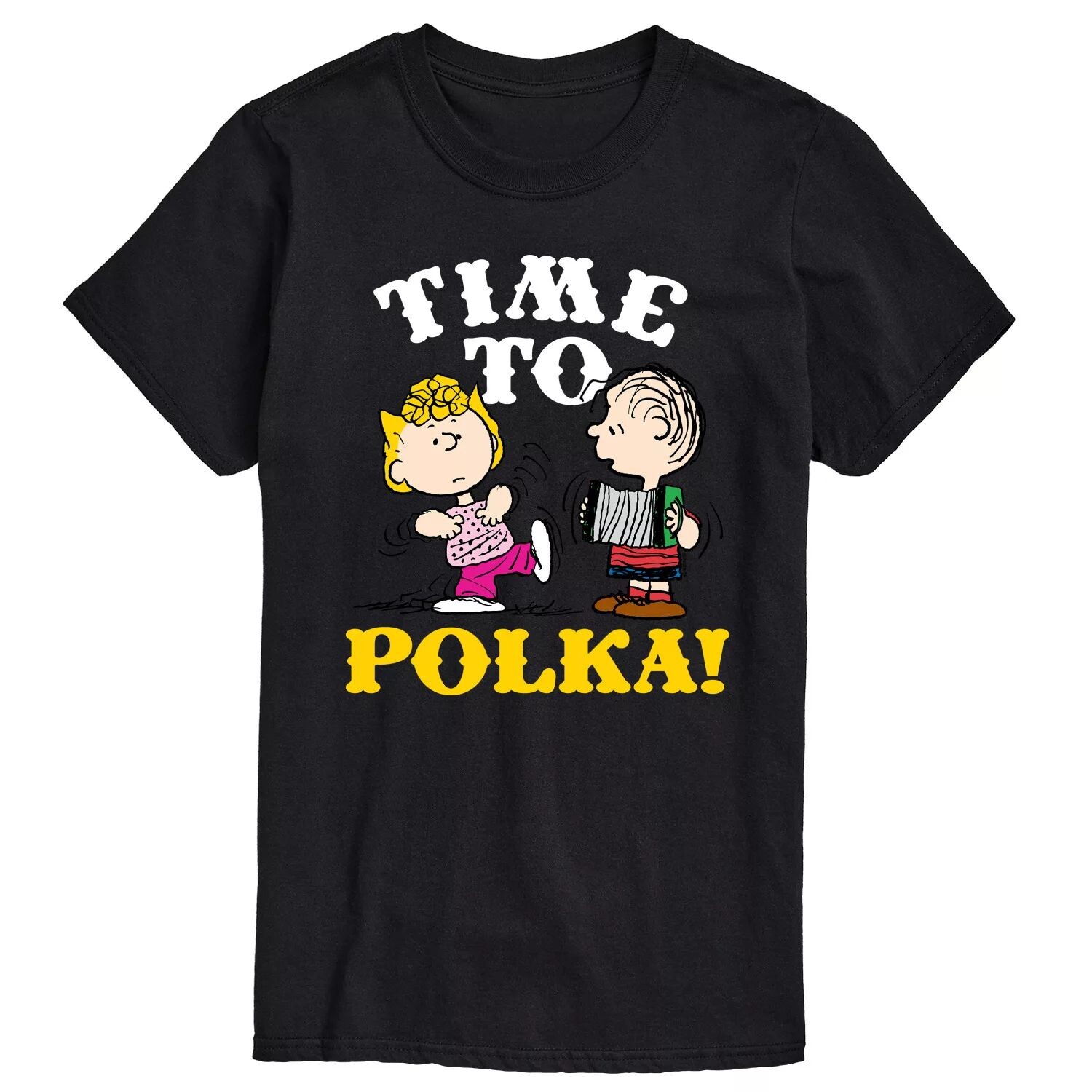 

Футболка в горошек Big & Tall Peanuts Time To, Black Licensed Character, черный