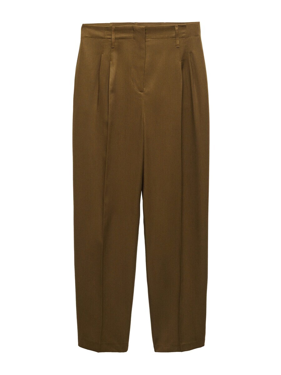 

Брюки со складками спереди MANGO Loose fit Pleat-Front Pants Joao, оливковый