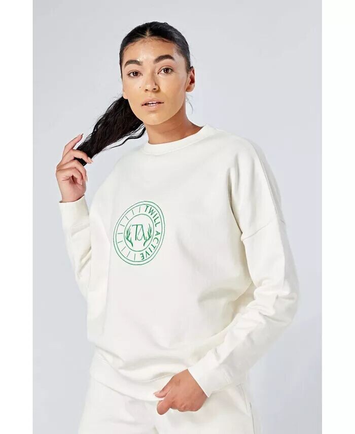 

Женская толстовка Essentials Oversize с круглым вырезом Twill Active, белый