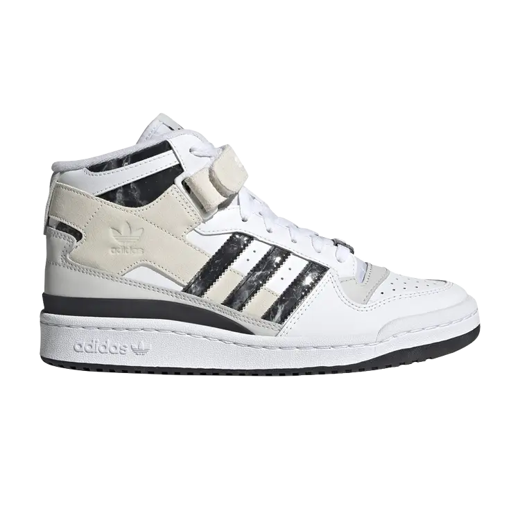 Кроссовки Adidas Wmns Forum Mid высокие с логотипом, белый/черный