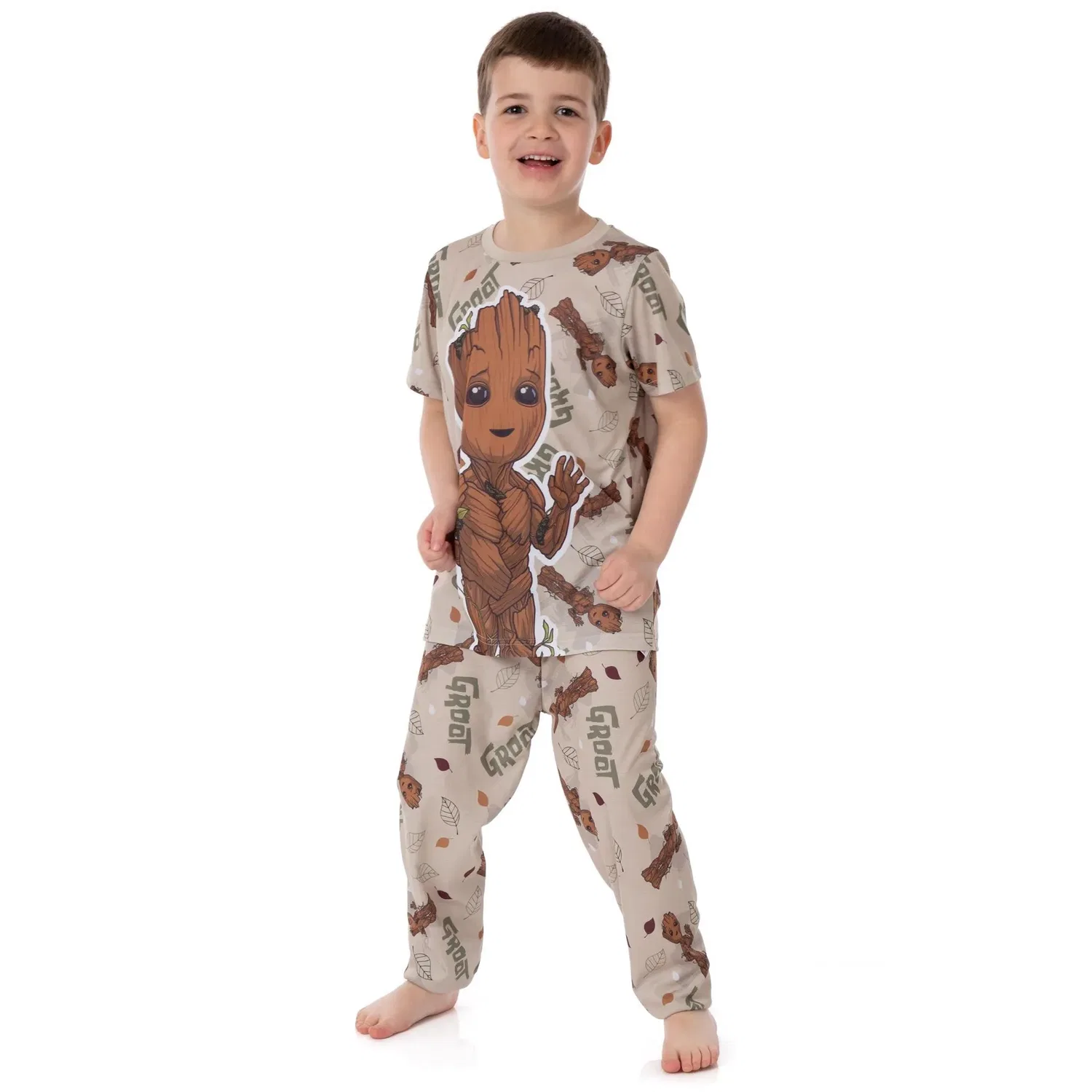 Пижама детская с Baby Groot Marvel, коричневый